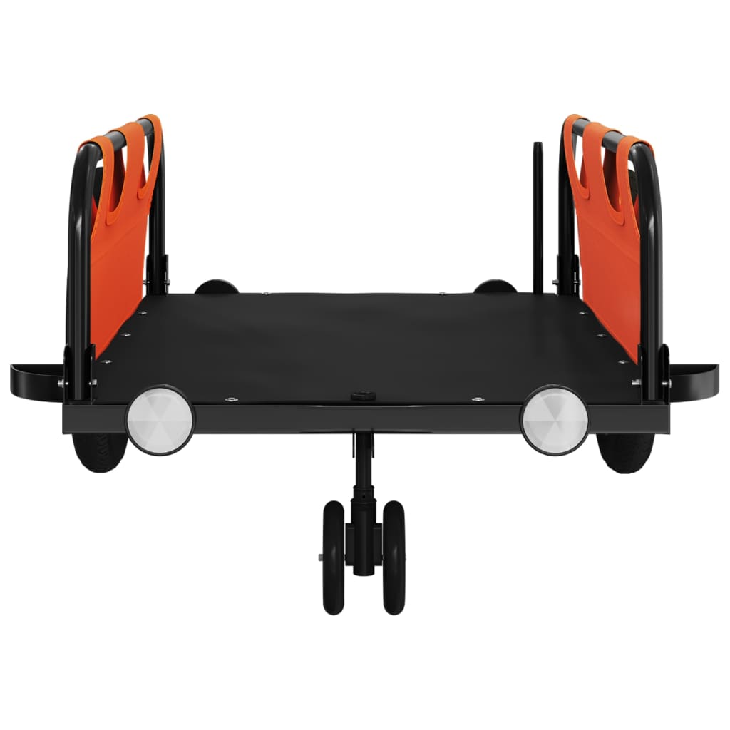 vidaXL Bike Trailer Orange Oxford Fabric and Iron 5