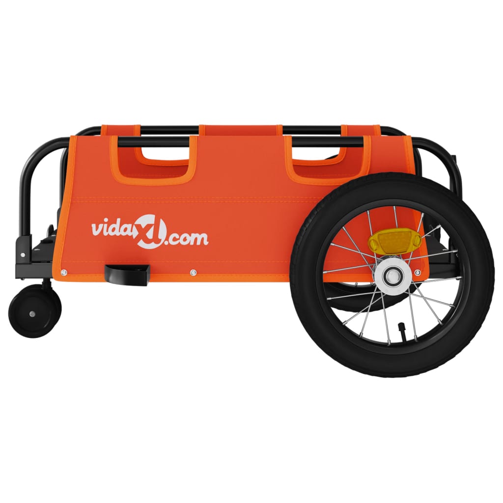 vidaXL Bike Trailer Orange Oxford Fabric and Iron 6