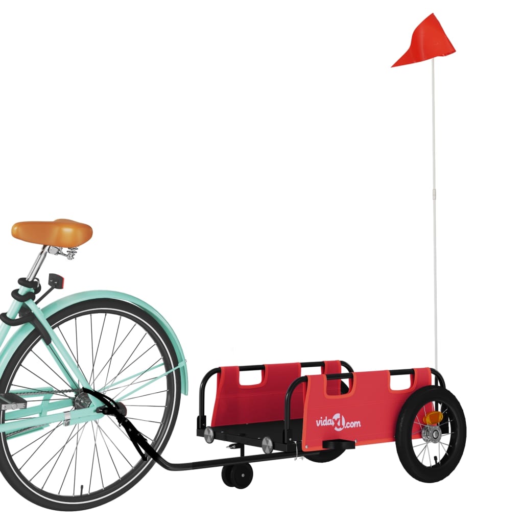 vidaXL Bike Trailer Red Oxford Fabric and Iron 3