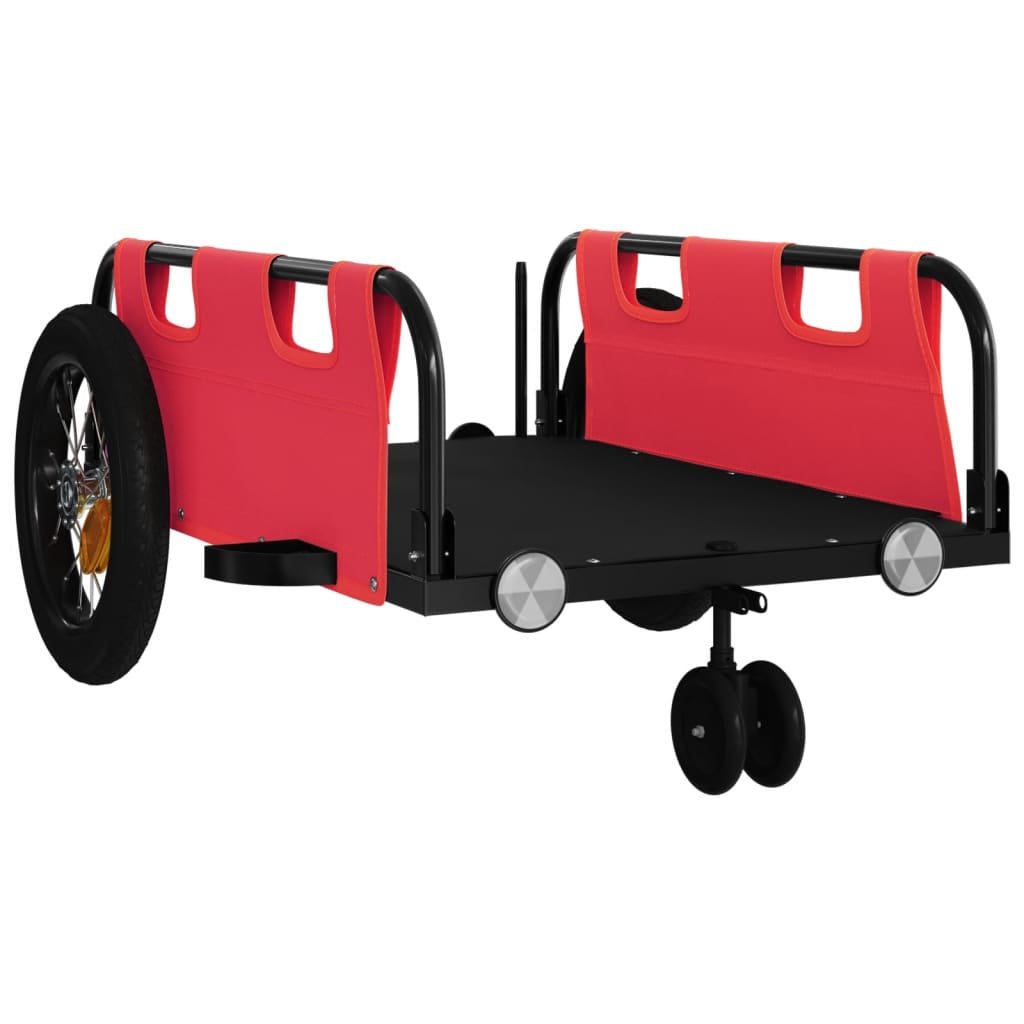 vidaXL Bike Trailer Red Oxford Fabric and Iron 4