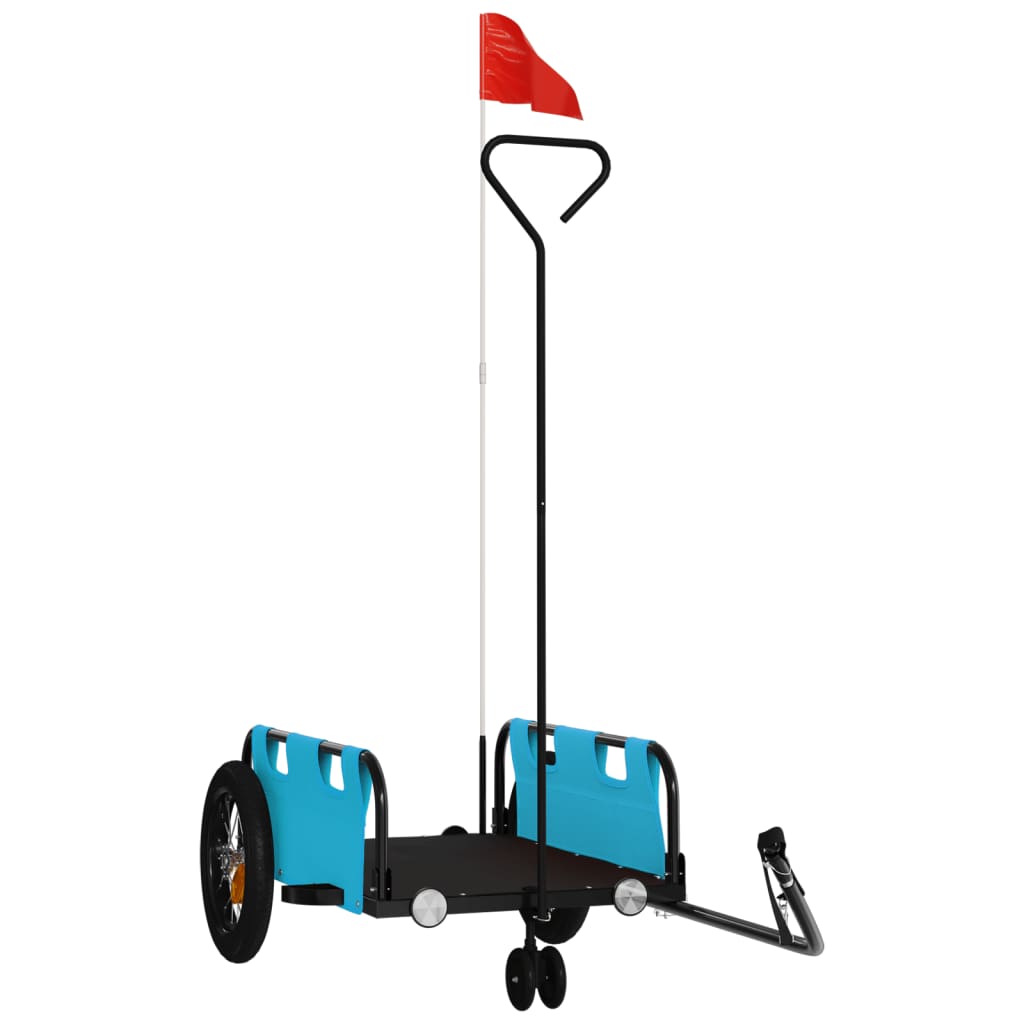 vidaXL Bike Trailer Blue Oxford Fabric and Iron 2