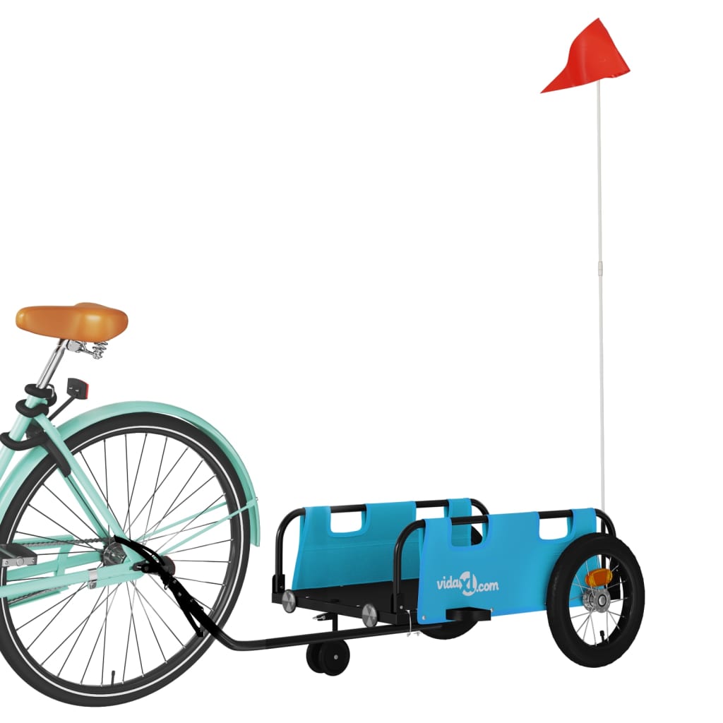 vidaXL Bike Trailer Blue Oxford Fabric and Iron 3