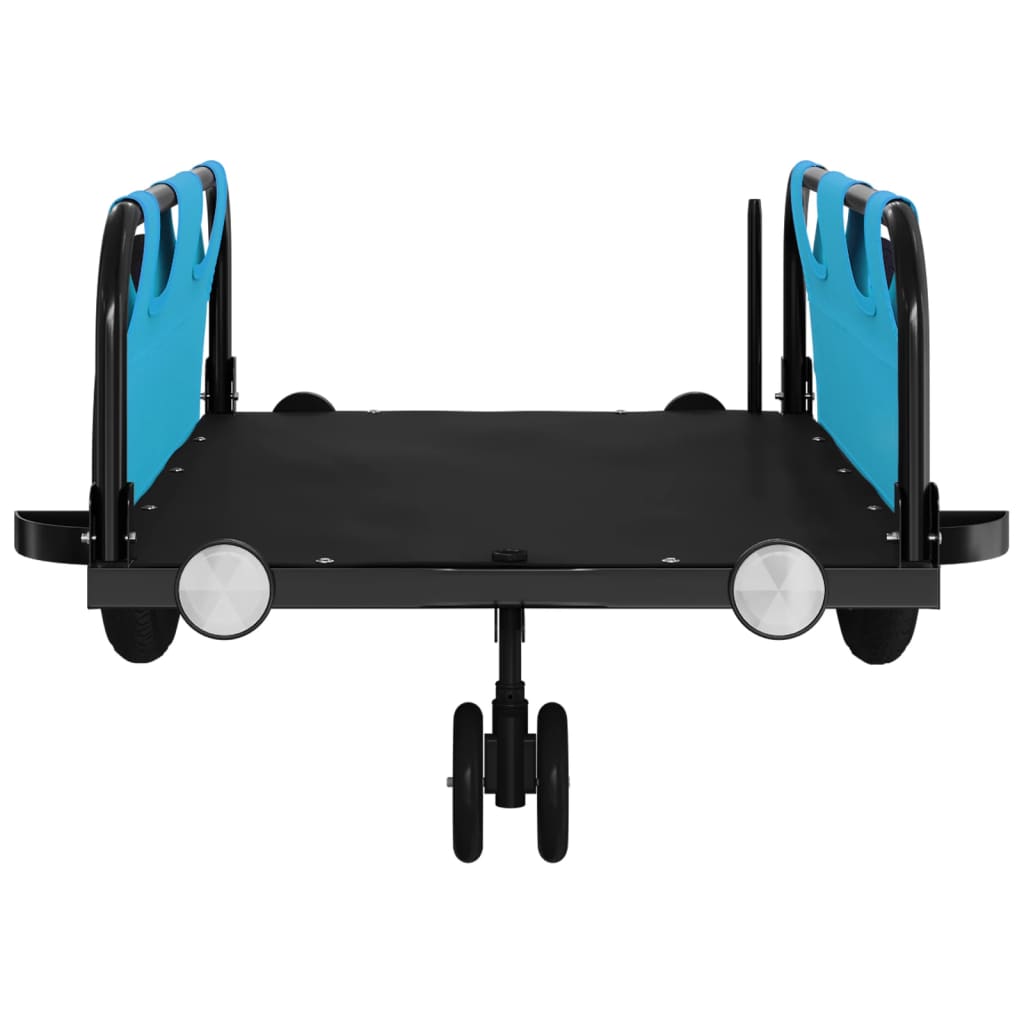 vidaXL Bike Trailer Blue Oxford Fabric and Iron 5