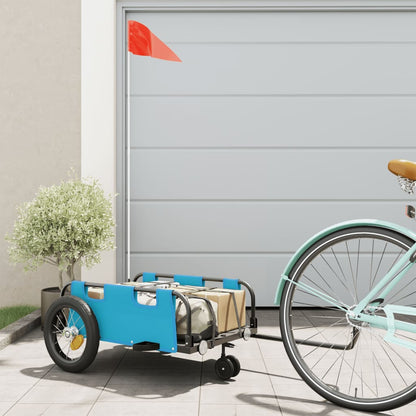 vidaXL Bike Trailer Blue Oxford Fabric and Iron 1