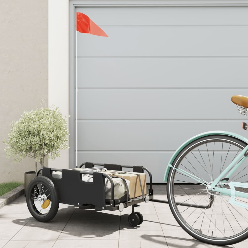 vidaXL Bike Trailer Black Oxford Fabric and Iron 1