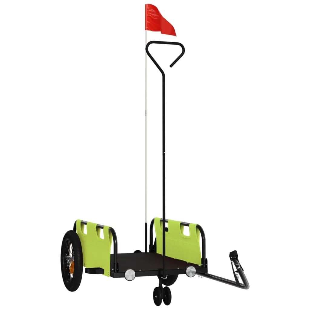 vidaXL Bike Trailer Green Oxford Fabric and Iron 2