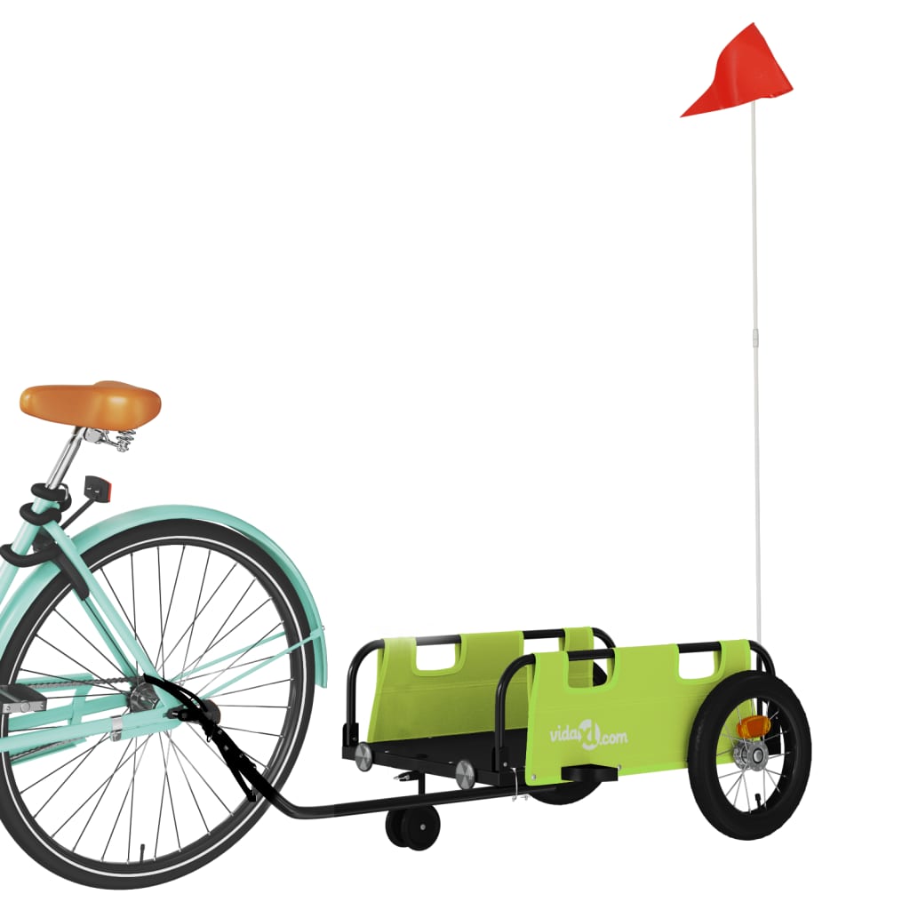vidaXL Bike Trailer Green Oxford Fabric and Iron 3