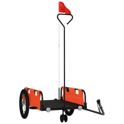 vidaXL Bike Trailer Orange Oxford Fabric and Iron 2