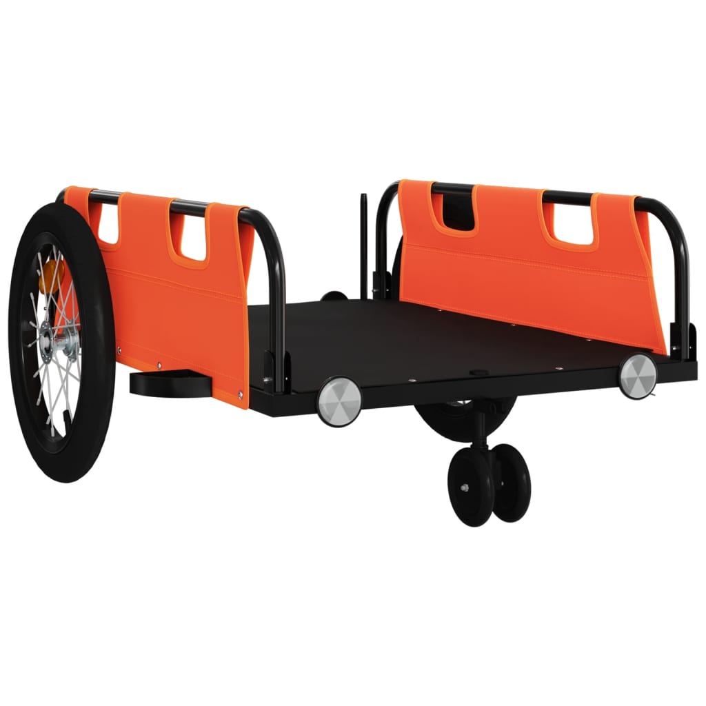 vidaXL Bike Trailer Orange Oxford Fabric and Iron 4