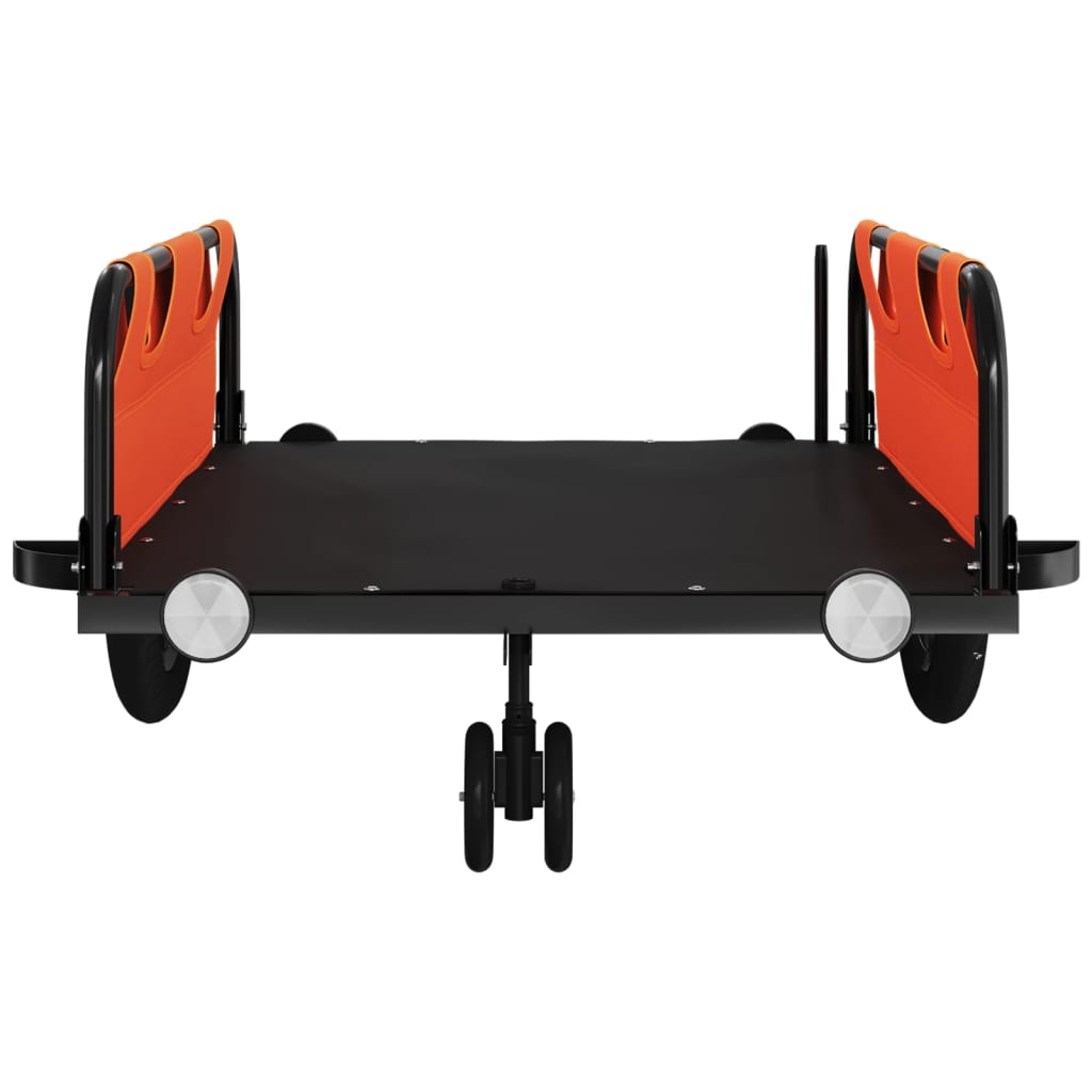 vidaXL Bike Trailer Orange Oxford Fabric and Iron 5
