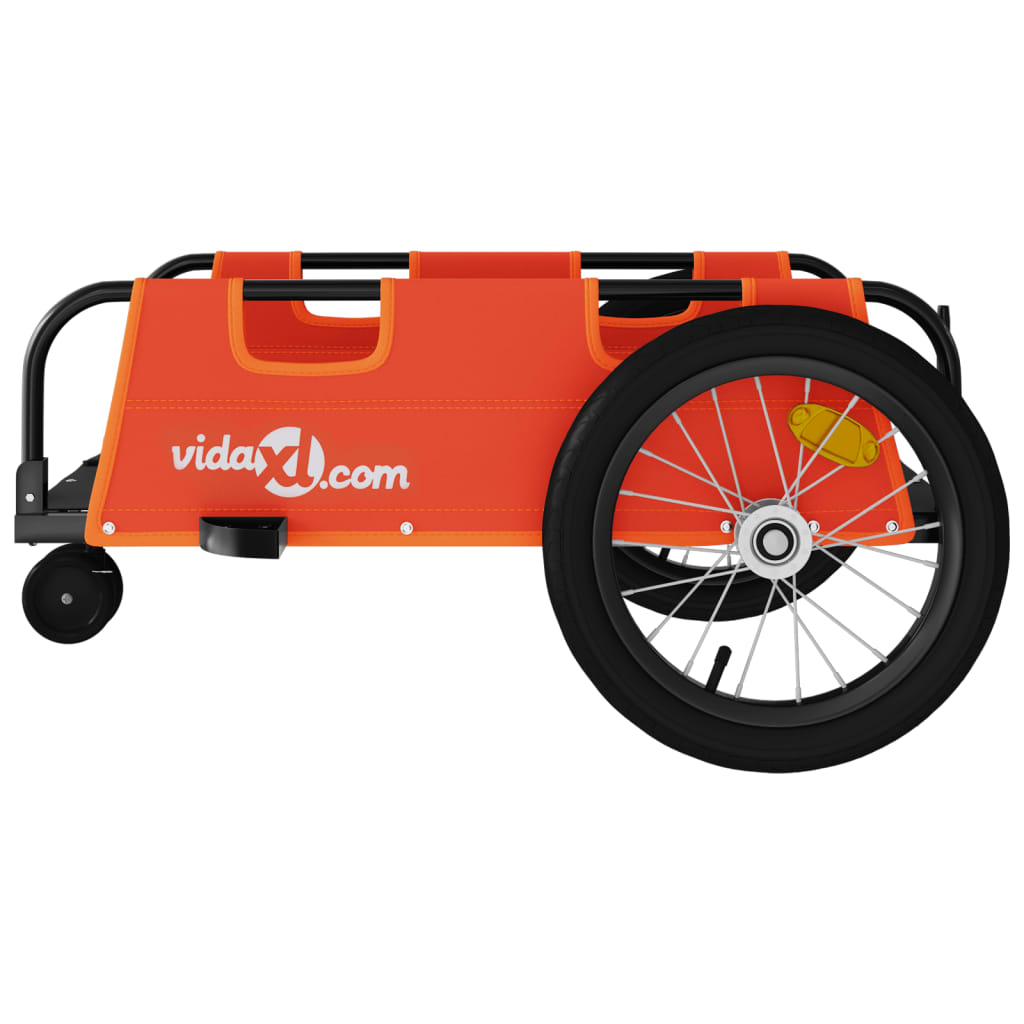 vidaXL Bike Trailer Orange Oxford Fabric and Iron 6