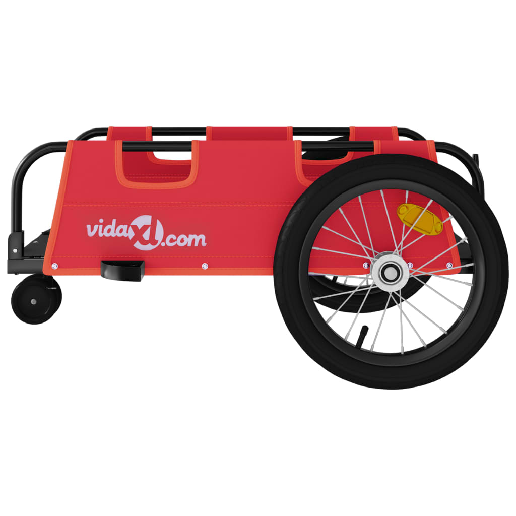 vidaXL Bike Trailer Red Oxford Fabric and Iron 6