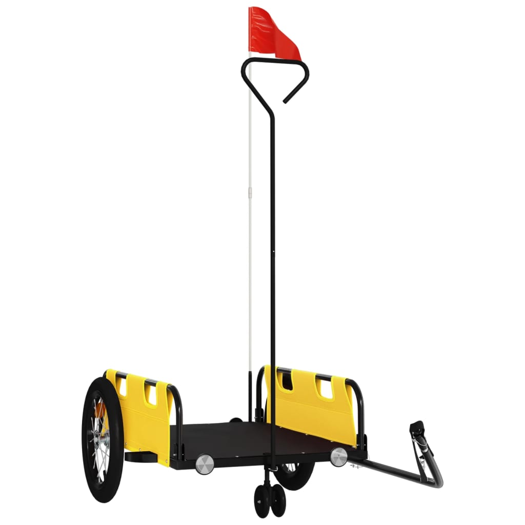 vidaXL Bike Trailer Yellow Oxford Fabric and Iron 2