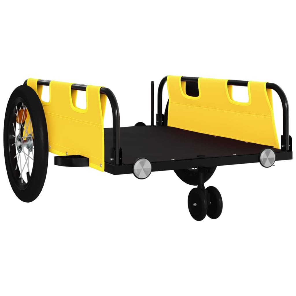 vidaXL Bike Trailer Yellow Oxford Fabric and Iron 4