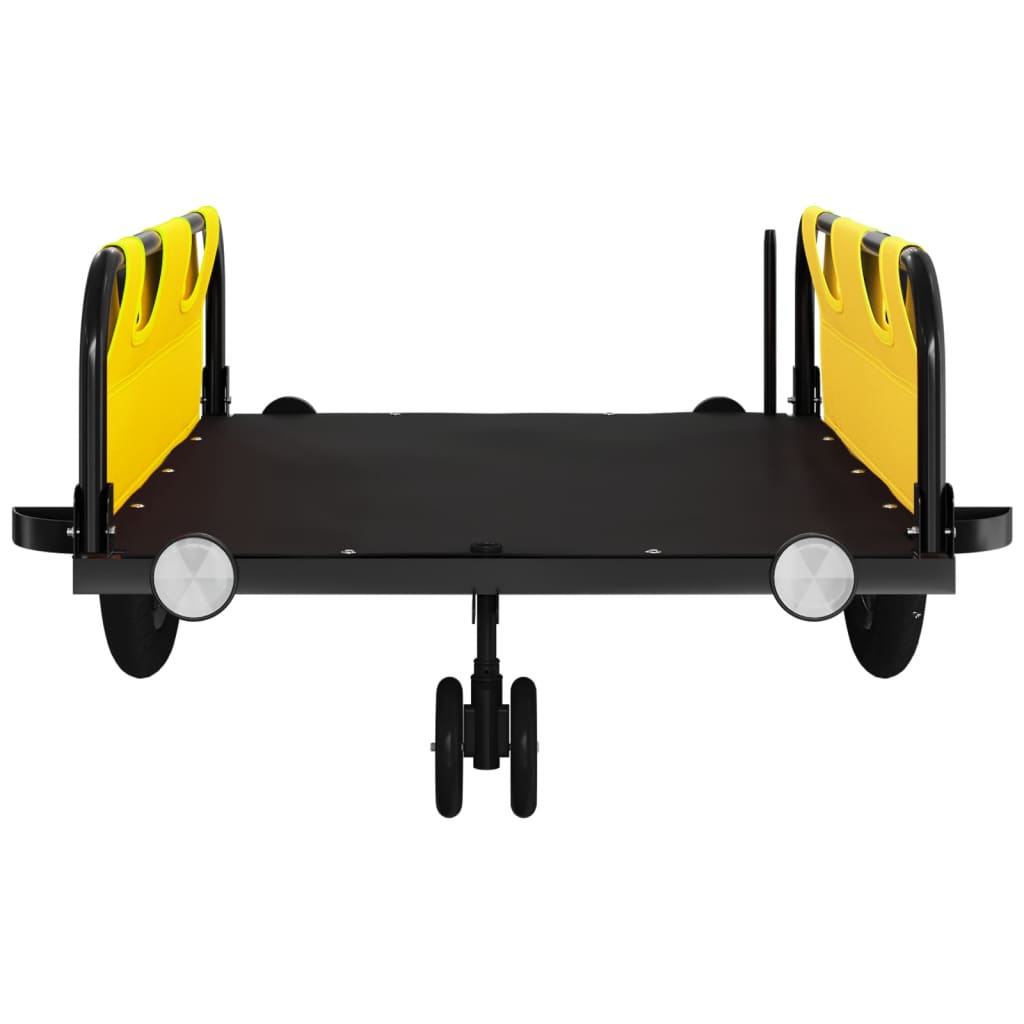 vidaXL Bike Trailer Yellow Oxford Fabric and Iron 5