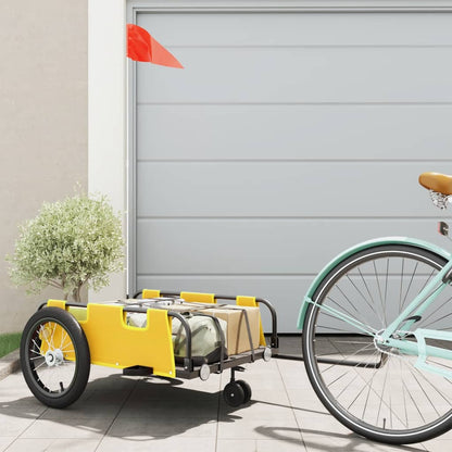 vidaXL Bike Trailer Yellow Oxford Fabric and Iron 1