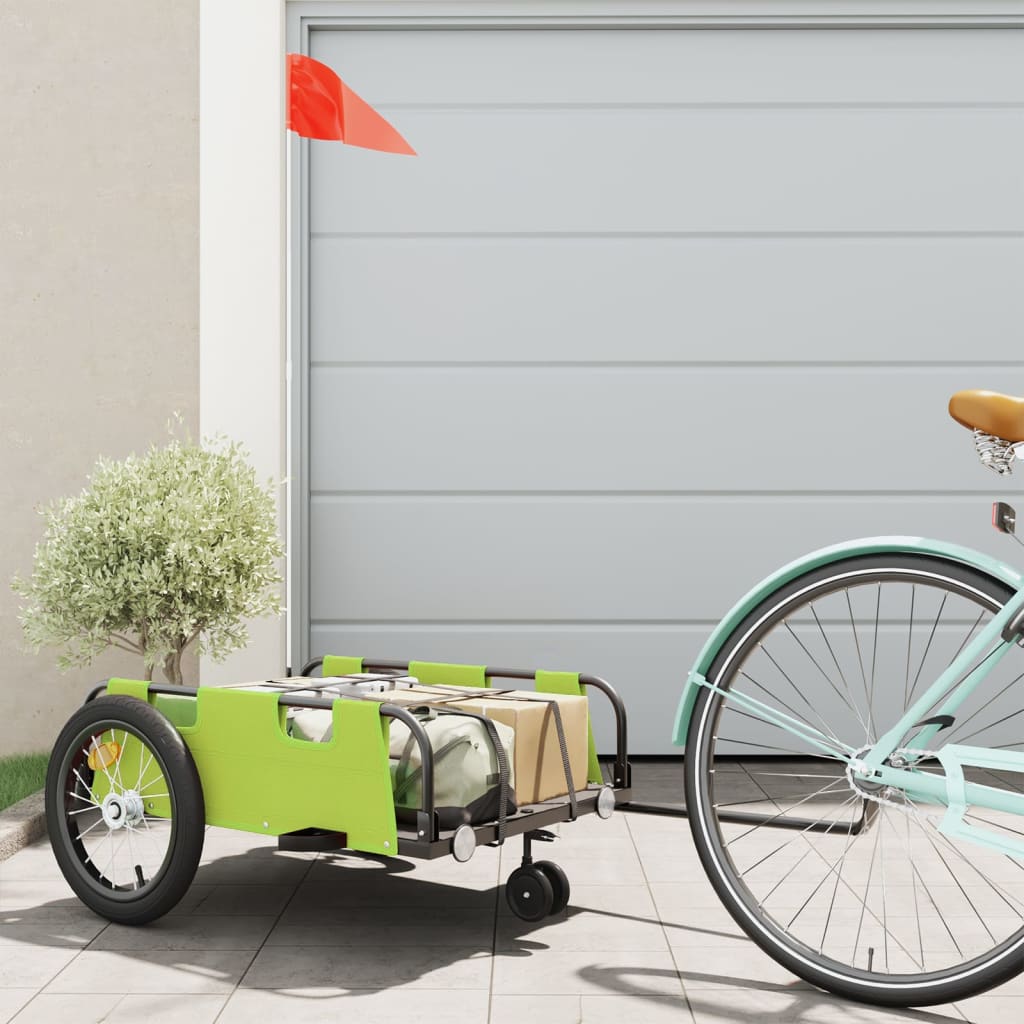 vidaXL Bike Trailer Green Oxford Fabric and Iron 1