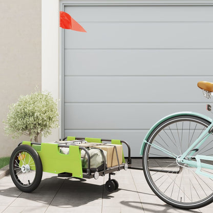 vidaXL Bike Trailer Green Oxford Fabric and Iron 1