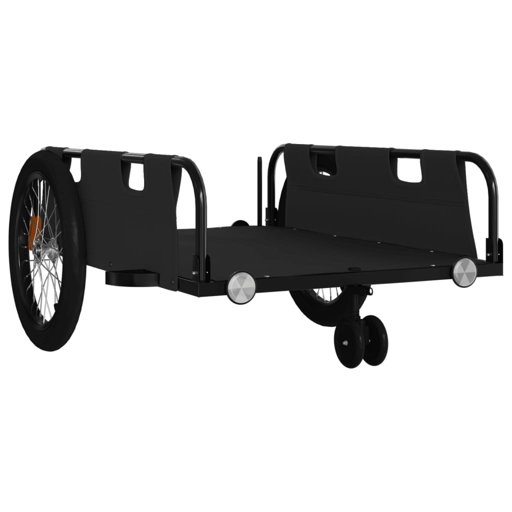 Bike Trailer and Black Oxford Fabric and Iron Height 37 cm Black