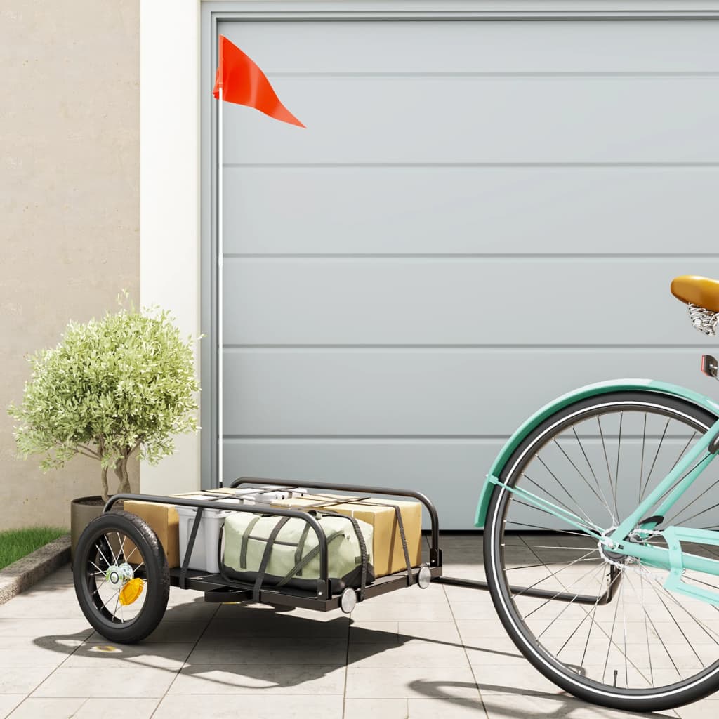 vidaXL Bike Trailer Black 122x53x31 cm Iron 1