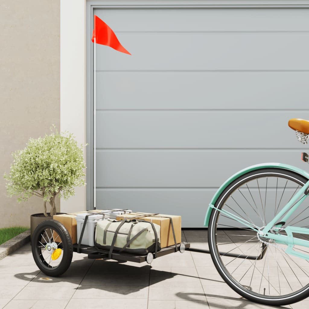 vidaXL Bike Trailer Black 122x53x28 cm Iron 1