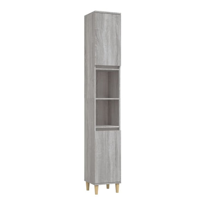 3 Piece Bathroom Furniture Set Engineered Wood Grey sonoma