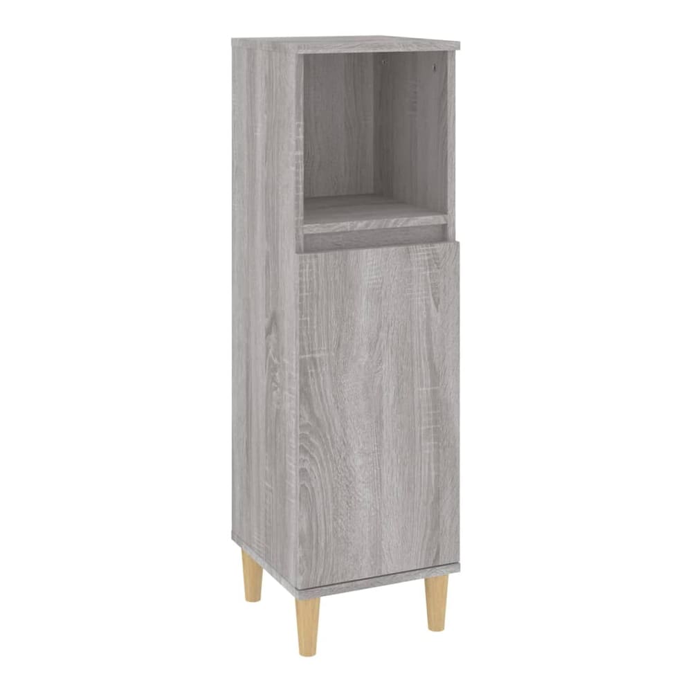 3 Piece Bathroom Furniture Set Engineered Wood Grey sonoma