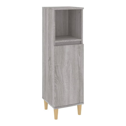 3 Piece Bathroom Furniture Set Engineered Wood Grey sonoma