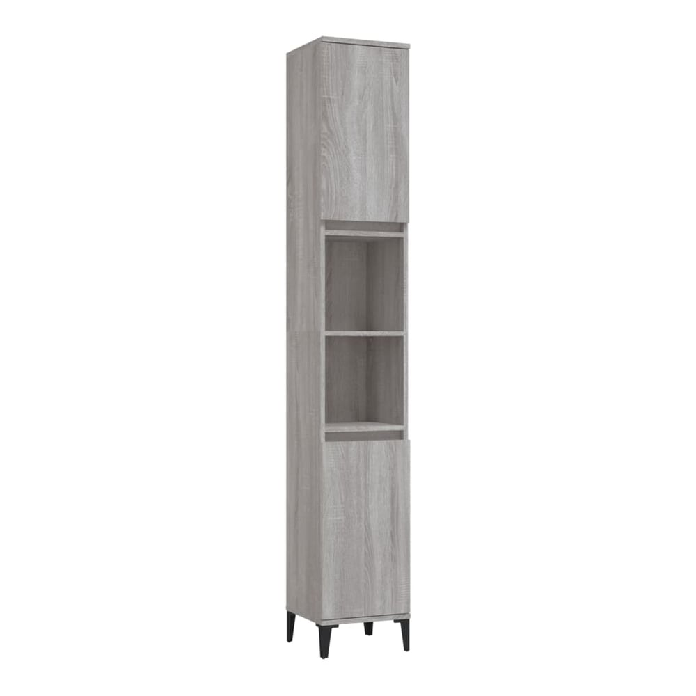 3 Piece Bathroom Furniture Set Engineered Wood Grey sonoma