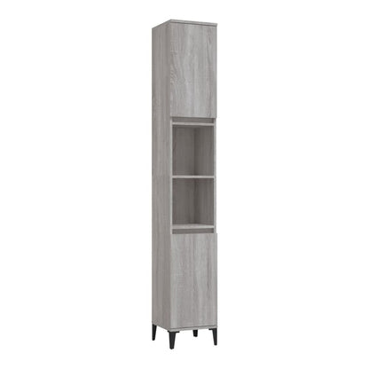 3 Piece Bathroom Furniture Set Engineered Wood Grey sonoma
