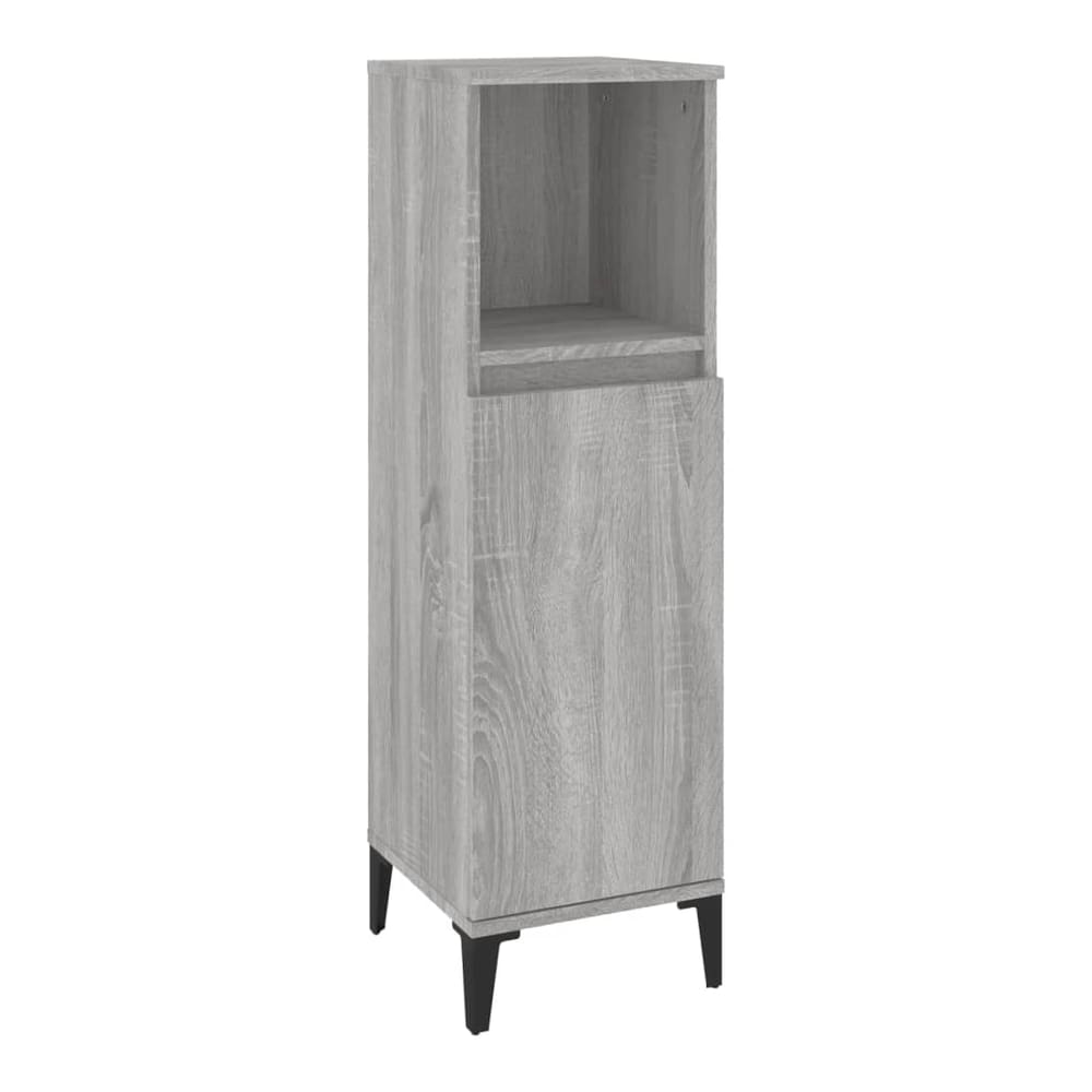 3 Piece Bathroom Furniture Set Engineered Wood Grey sonoma