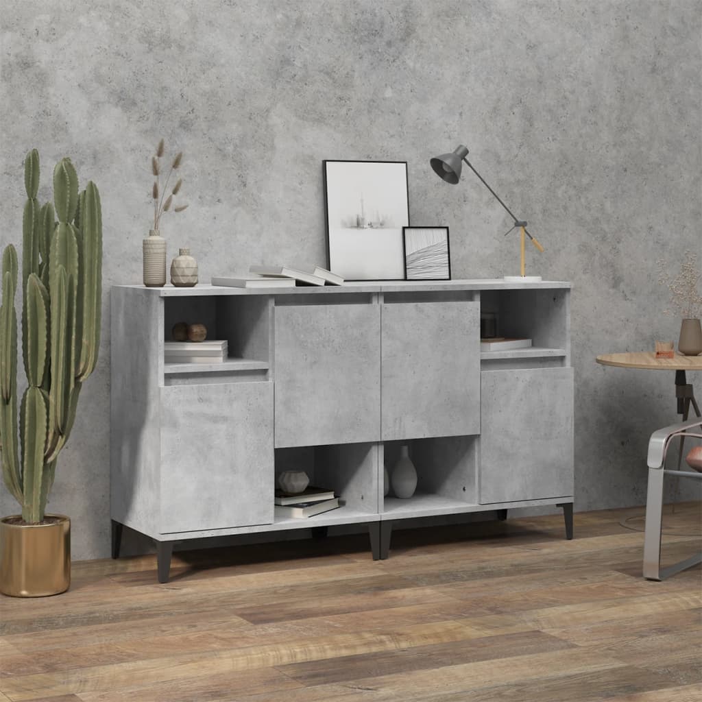Sideboards 60x35x70 cm Engineered Wood 2 pcs Concrete grey