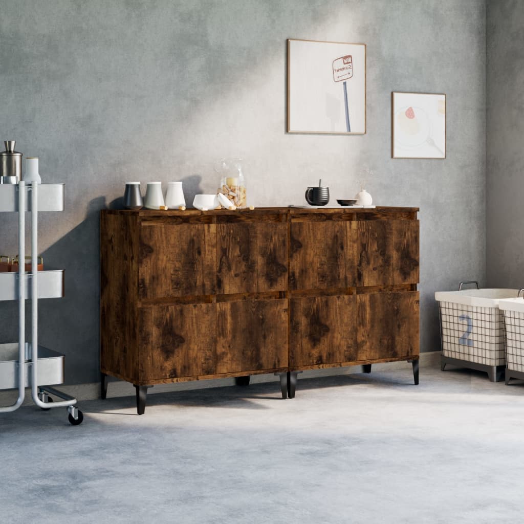 Sideboards 60x35x70 cm Engineered Wood 2 pcs Smoked oak