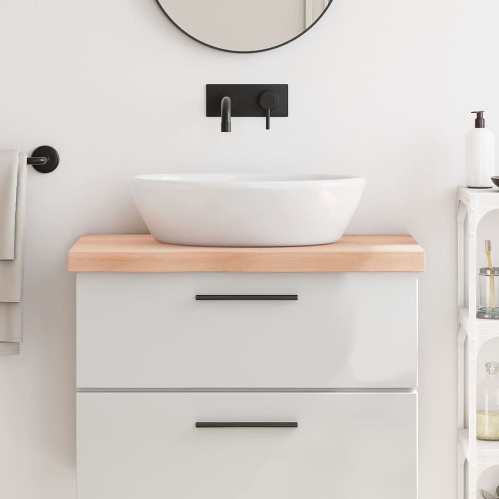 Bathroom Countertop 40x50x(2-6) Untreated Solid Wood Natural 80 cm