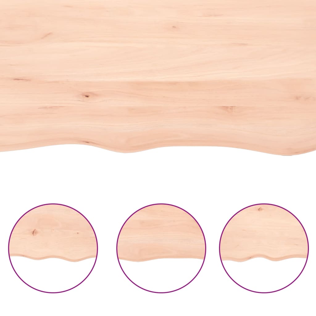 vidaXL Bathroom Countertop 100x30x(2-4) cm Untreated Solid Wood 5