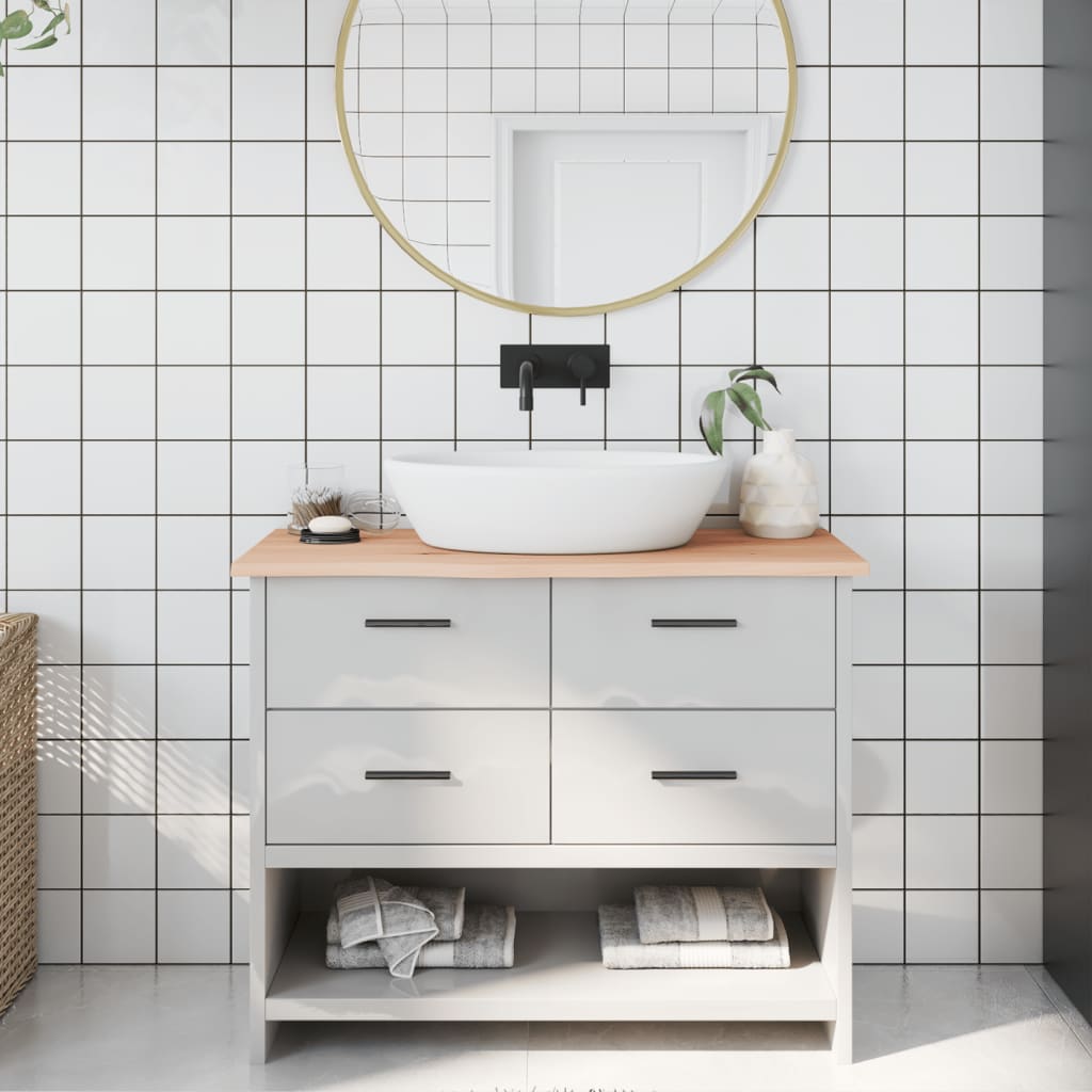 vidaXL Bathroom Countertop 100x40x2 cm Untreated Solid Wood 1