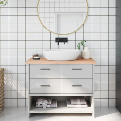 vidaXL Bathroom Countertop 100x40x(2-4) cm Untreated Solid Wood 1