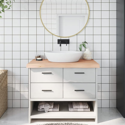 Bathroom Countertop 40x50x(2-6) Untreated Solid Wood Natural 100 cm