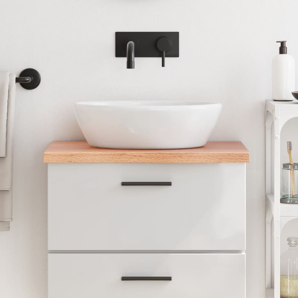 vidaXL Bathroom Countertop Light Brown 60x30x(2-4) cm Solid Wood 1