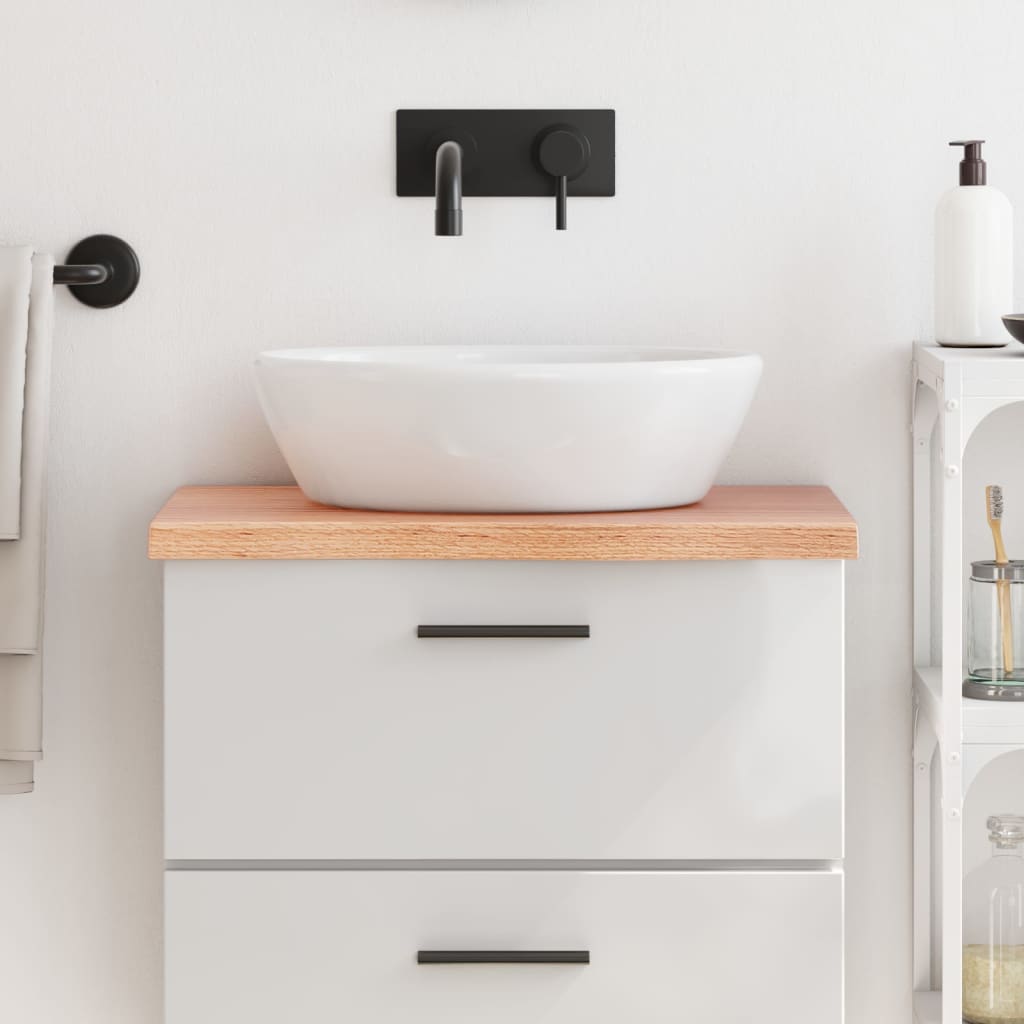 vidaXL Bathroom Countertop Light Brown 60x40x(2-4) cm Treated Solid Wood 1