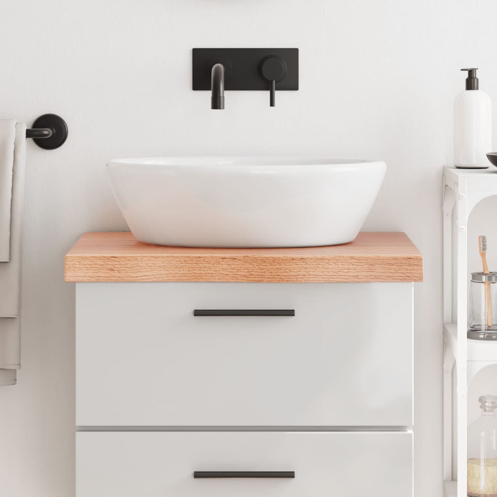 vidaXL Bathroom Countertop Light Brown 60x50x(2-6) cm Solid Wood 1