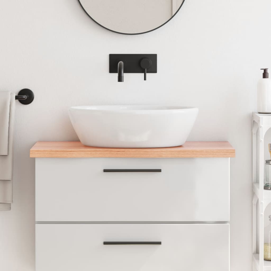 vidaXL Bathroom Countertop Light Brown 80x30x(2-4) cm Treated Solid Wood 1