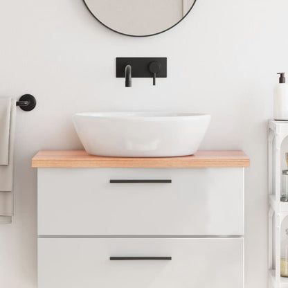 vidaXL Bathroom Countertop Light Brown 80x30x(2-4) cm Treated Solid Wood 1