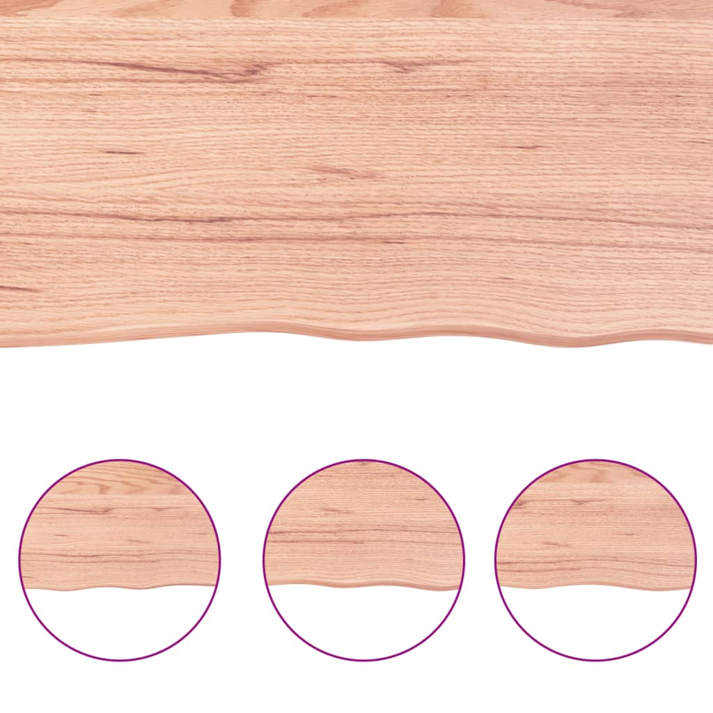 vidaXL Bathroom Countertop Light Brown 80x30x(2-6) cm Treated Solid Wood 5