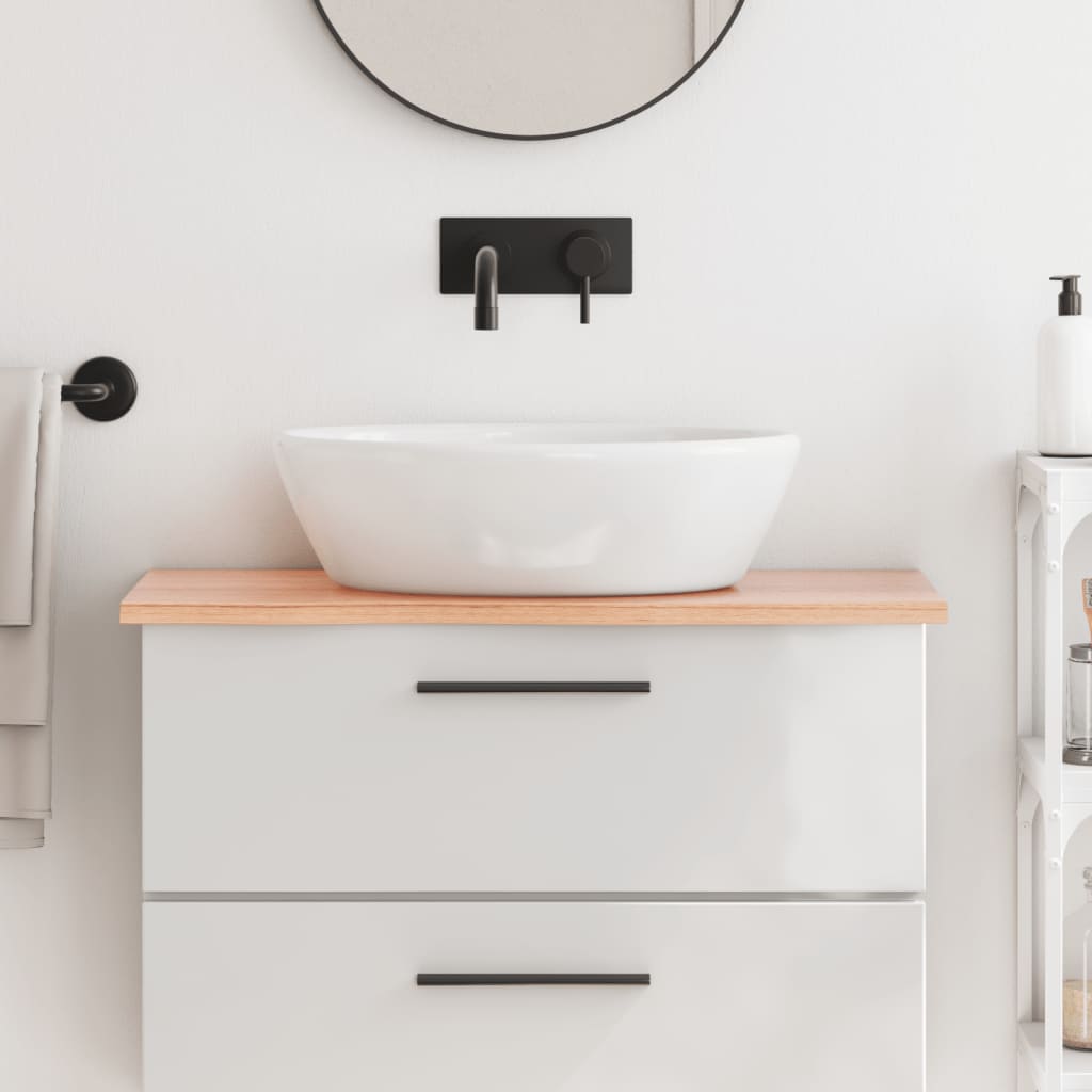vidaXL Bathroom Countertop Light Brown 80x40x2 cm Treated Solid Wood 1