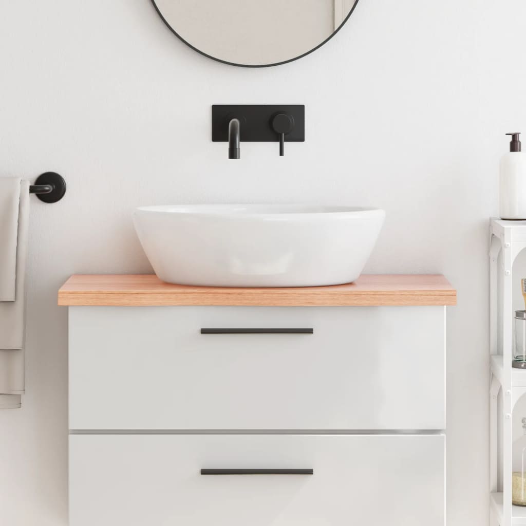 vidaXL Bathroom Countertop Light Brown 80x40x(2-4) cm Solid Wood 1