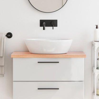 vidaXL Bathroom Countertop Light Brown 80x40x(2-4) cm Solid Wood 1