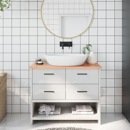 vidaXL Bathroom Countertop Light Brown 100x30x2 cm Treated Solid Wood 1