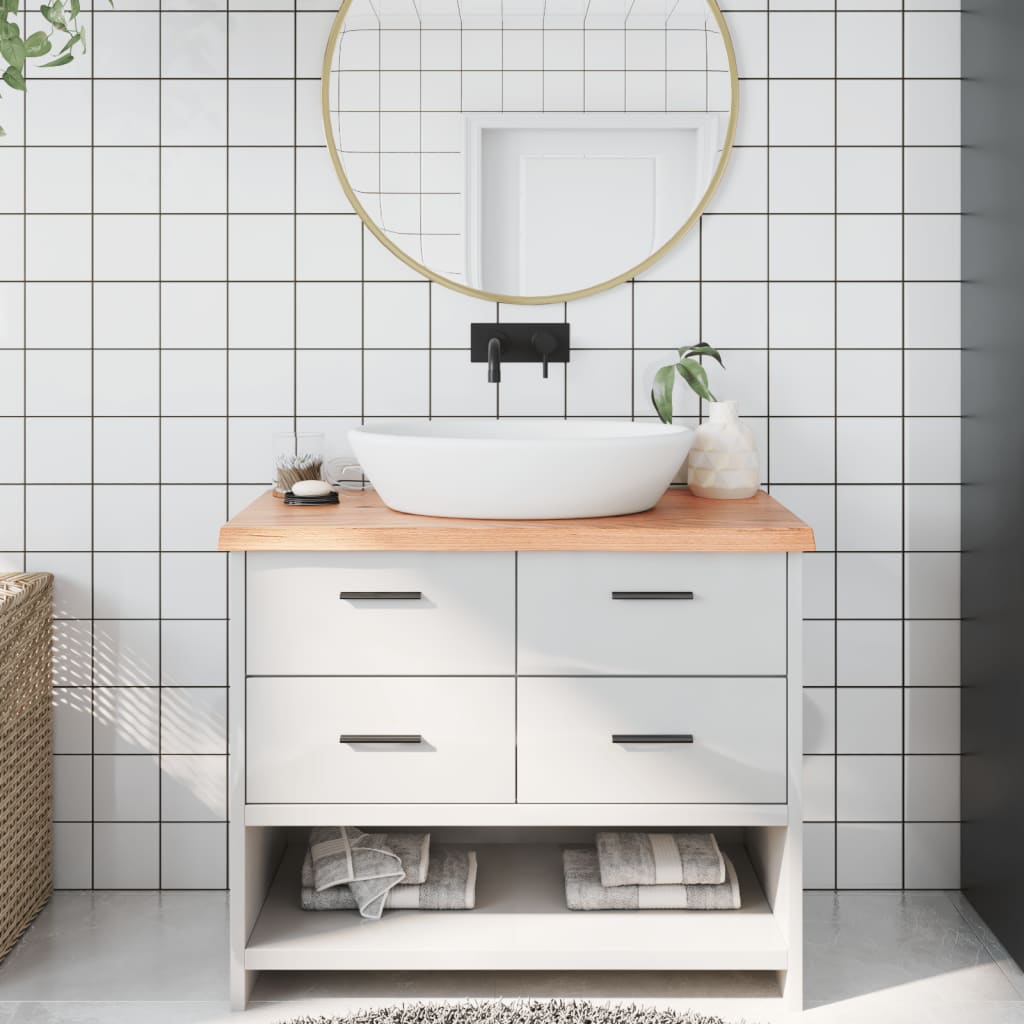 vidaXL Bathroom Countertop 40x40x(2-4) Solid Wood Light Brown