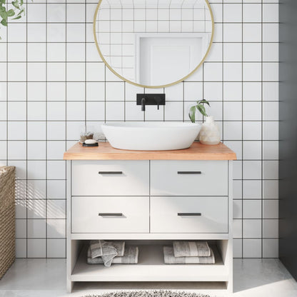 vidaXL Bathroom Countertop 40x40x(2-4) Solid Wood Light Brown